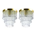 Kit 2 Lustre De Cristal Acrilico Manucrillic Dourado.