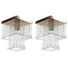 Kit 2 Lustre De Cristal Acrilico Marrycrilic Cobre.