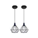 Kit 2 Lustre Pendente Aramado Diamante Preto