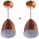 Kit 2 Lustre Pendente Cone De Alumínio 20x14cm Cobre