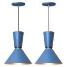 Kit 2 Lustre Pendente Cone Rio em Alumínio Azul