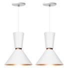 Kit 2 Lustre Pendente Cone Rio em Alumínio Branco