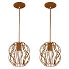 Kit 2 Lustre Pendente Esfera Capella Orion Cobre