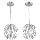 Kit 2 Lustre Pendente Esfera Capella Orion Cromado Kit 2 Lustre Pendente Esfera Capella Orion Cromado