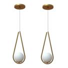 Kit 2 Lustre Pendente Gota Esfera Vidro Sala/quarto/lavabo Champanhe