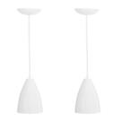 Kit 2 Lustre Pendente LowCost Cone Vegas Alumínio Branco