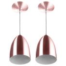 Kit 2 Lustre Pendente Luminária Cone de Alumínio Gold Rose