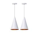 Kit 2 Lustre Pendentes Interno Cone M Alumínio Decorações