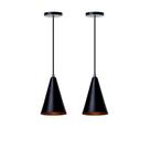 Kit 2 Lustre Pendentes Interno Cone P Alumínio Decorações