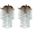 Kit 2 Lustre Plafon De Cristal Acrilico Spark Cobre