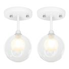 Kit 2 Lustre Plafon Harmony Branco 23x14 cm