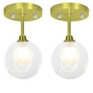 Kit 2 Lustre Plafon Harmony Dourado 23x14 cm