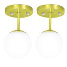 Kit 2 Lustre Plafon Orby Dourado 23x14 cm
