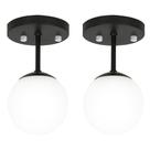Kit 2 Lustre Plafon Orby Preto 23x14 cm