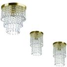 Kit 2 Lustre Plafon Spark + Lustre Plafon Manucrilic Dourado