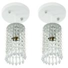 Kit 2 Lustres Clearcrillic Cristal Acrílico Redondo Branco