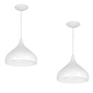 Kit 2 Lustres Pendente Aladim Branco 24cm