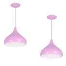 Kit 2 Lustres Pendente Aladim Rosa 24cm