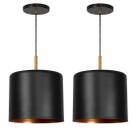 Kit 2 Lustres Pendente Bilboquê Grande Preto com Cobre