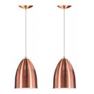 Kit 2 Lustres Pendente Cone New Cobre Sala Cozinha Quarto
