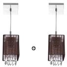 Kit 2 Lustres Pendente Cupula Quadrada Cganza Cristal Acríli