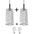 Kit 2 Lustres Pendente De Cristal Acrilico Clearcrillic com