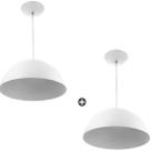 Kit 2 Lustres Pendente Meia Lua 30cm Alumínio Soquete E-27 B