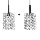 Kit 2 Lustres Pendente Quadrado Clearcast Cristal Legitimo Kit 2 Lustres Pendente Quadrado Clearcast Cristal Legitimo