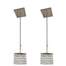 Kit 2 Lustres pendentes cristais legitimo ,quarto, Cabeceira, Canto lindo luz led inclusa 2 mts fio