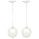 kit 2 Lustres Pendentes Harmony Bolinha Branco