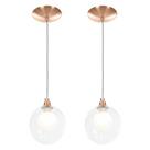 kit 2 Lustres Pendentes Harmony Bolinha New Cobre