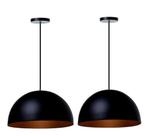 Kit 2 Lustres Pendentes Interno Balcão Jantar Meia Lua 30 Cm