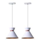 Kit 2 Lustres Pendentes Interno Dubai Branco Com Cobre