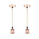 Kit 2 Lustres Pendentes Luminária Vintage Metal Rose