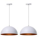 Kit 2 Lustres Pendentes Meia Lua 40cm Alumínio Decorações