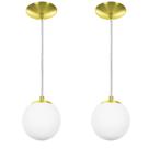 kit 2 Lustres Pendentes Orby Bolinha Dourada