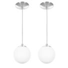 kit 2 Lustres Pendentes Orby Bolinha Escovado