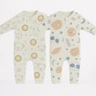 Kit 2 Macacão Bebê Manga Longa Hipoalergênico Soft 100% Algodão Inverno Liso e Estampado