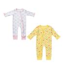 Kit 2 Macacões Longos Bebê Menina com Babado 100 Algodão Vestiti Baby Kit 2 Macacões Longos Bebê Menina com Babado 100 Algodão Vestiti Baby