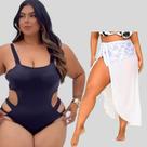 Kit 2 Maiô Plus Size Feminino Engana Mamãe Saida De Praia pareo