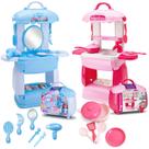 Kit 2 Maletas Cozinha Infantil Penteadeira Menina Brinquedo -