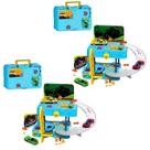 kit 2 maletas policial pista de carrinho brinquedo infantil para menino facil de montar presente