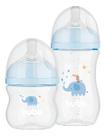 Kit 2 Mamadeira Buba Tam 1 e 2 Easy Flow 120ML e 270ML Elefante Azul