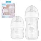 Kit 2 Mamadeira Easy Flow Anticólica Buba 120 270ml Branca Transparente Nuvens