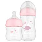Kit 2 Mamadeira Easy Flow Anticólica Buba 120 270ml Rosa Transparente Nuvens