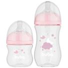 Kit 2 Mamadeira EASY FLOW Nuvem Rosa 120ML e 270ML Anticolica Buba