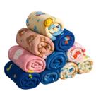 Kit 2 Manta Cobertor De Bebê Estampada Menina e Menino Cobertinha De Berço 90cm x 90cm