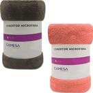 Kit 2 Manta Cobertor Solteiro Microfibra Soft Macia Fleece 150x220cm Camesa - Emcompre