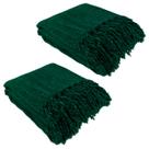 Kit 2 Mantas Para Sofá Verde 240x180 em Algodão Kit 2 Mantas Para Sofá Verde 240x180 em Algodão