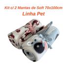 Kit 2 Mantas Soft Cobertor Pet Cachorro Gato Mantas Mantinha - Pets For Fun
